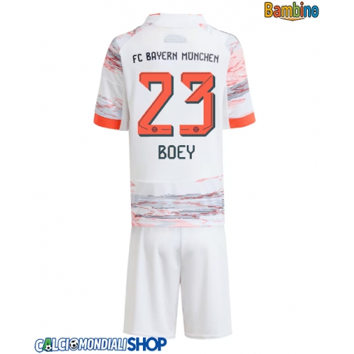 Maglie da calcio Bayern Munich Sacha Boey #23 Seconda Maglia Bambino 2025-26 Manica Corta + Pantaloni corti)